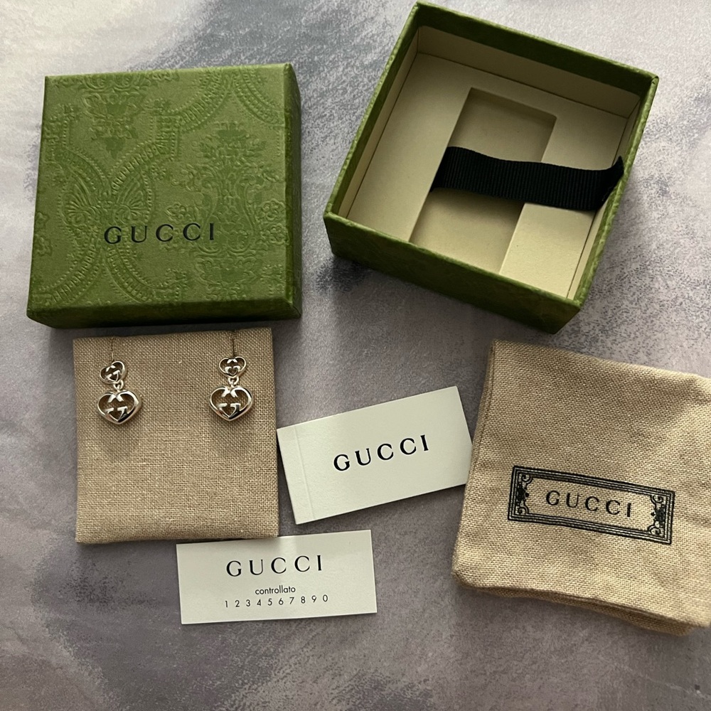 Gucci heart dangle earrings